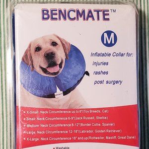 Bencmate Protective Inflatable Collar Dogs Cats Soft Pet Recovery Blue M